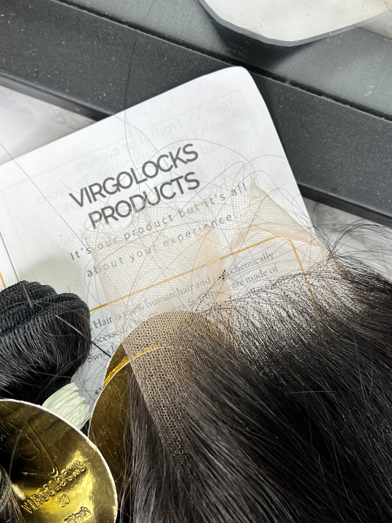UK Customised Raw Luxury Natural Human hair HD Closure - Natural black colour