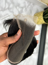 UK Customised Raw Luxury Natural Human hair HD Closure - Natural black colour