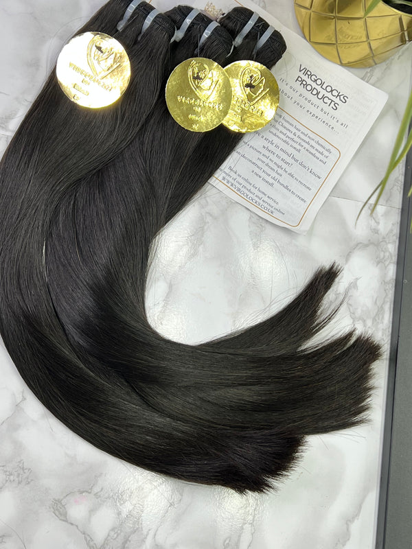 UK Customised Supper Double Drawn Virgin human Hair extensions 3 Bundle deal