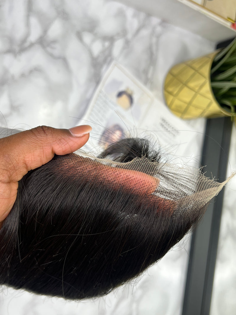 UK Customised Raw Luxury Natural Human hair HD Closure - Natural black colour