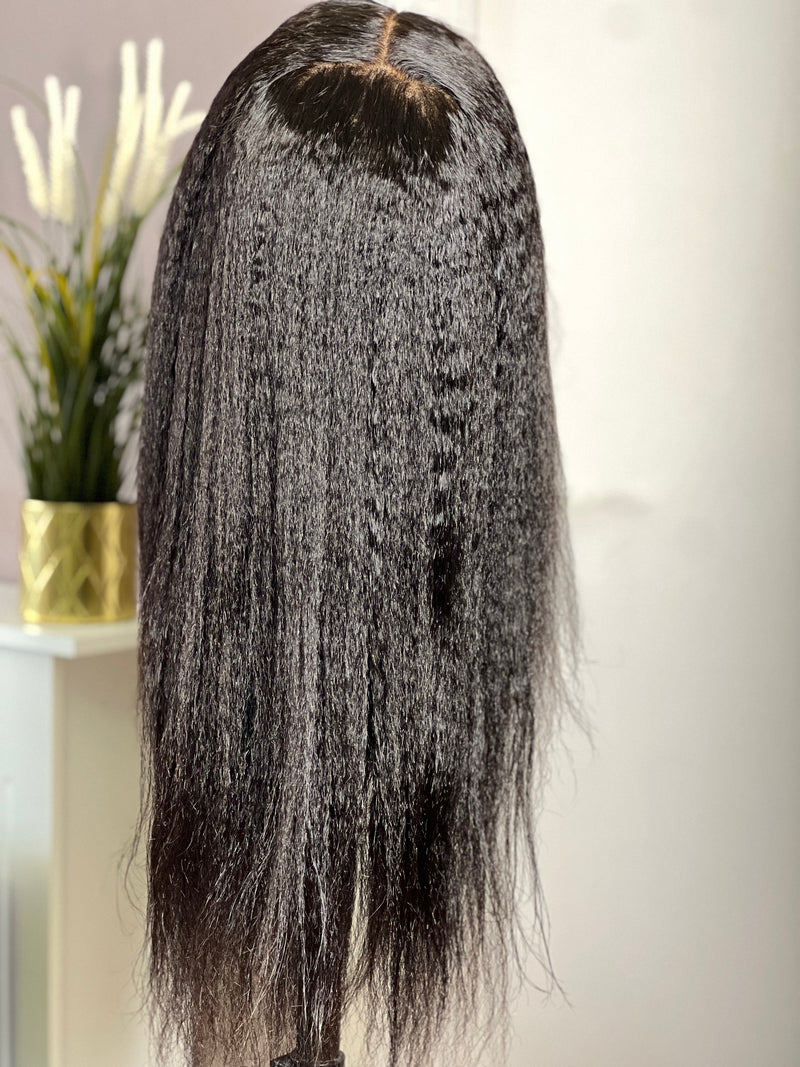 UK Luxury 6x6 Swiss Lace Closure Wig - 4c Yaki / Kinky Remy Human Hair lace Wig