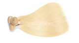 platinum blonde in colour 613 straight human hair extension. 